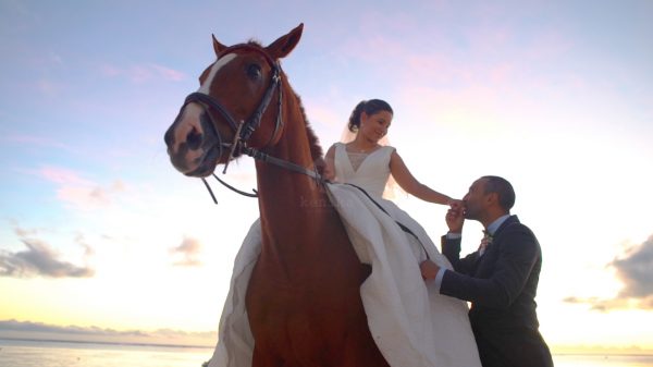 wedding in mauritius sofitel, with horse, by kenika productions