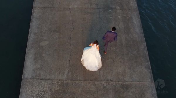 wedding couple drone mauritius